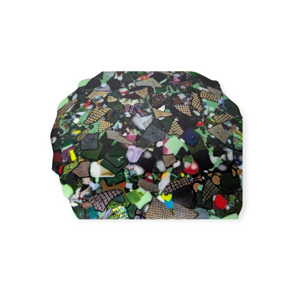 Stained Glass Mosaic Multicolored Disc Stepping Stone Table Decor 13.5" - Picture 3 of 13